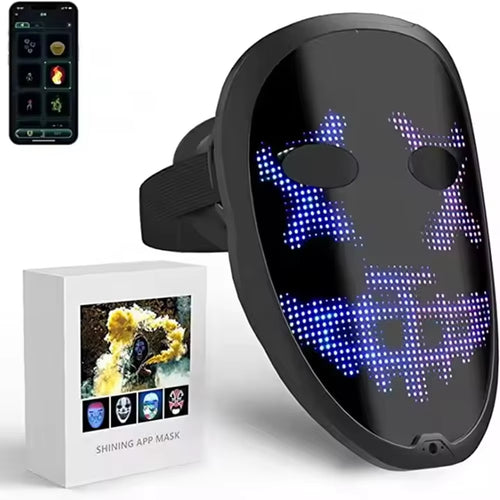 Customizable APP Mask,Face Transforming LED Mask for Party Rave Halloween